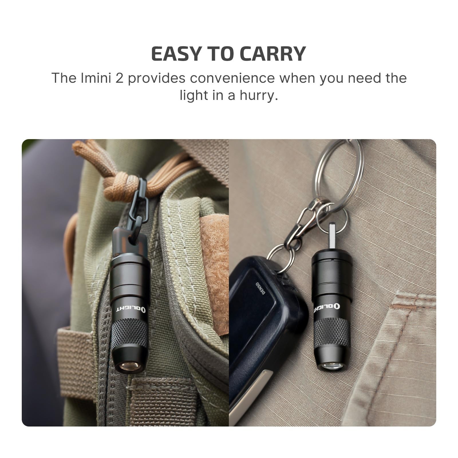OLIGHT IMINI 2 EDC Rechargeable Keychain Flashlight, 50 Lumens 1 Pack, Black