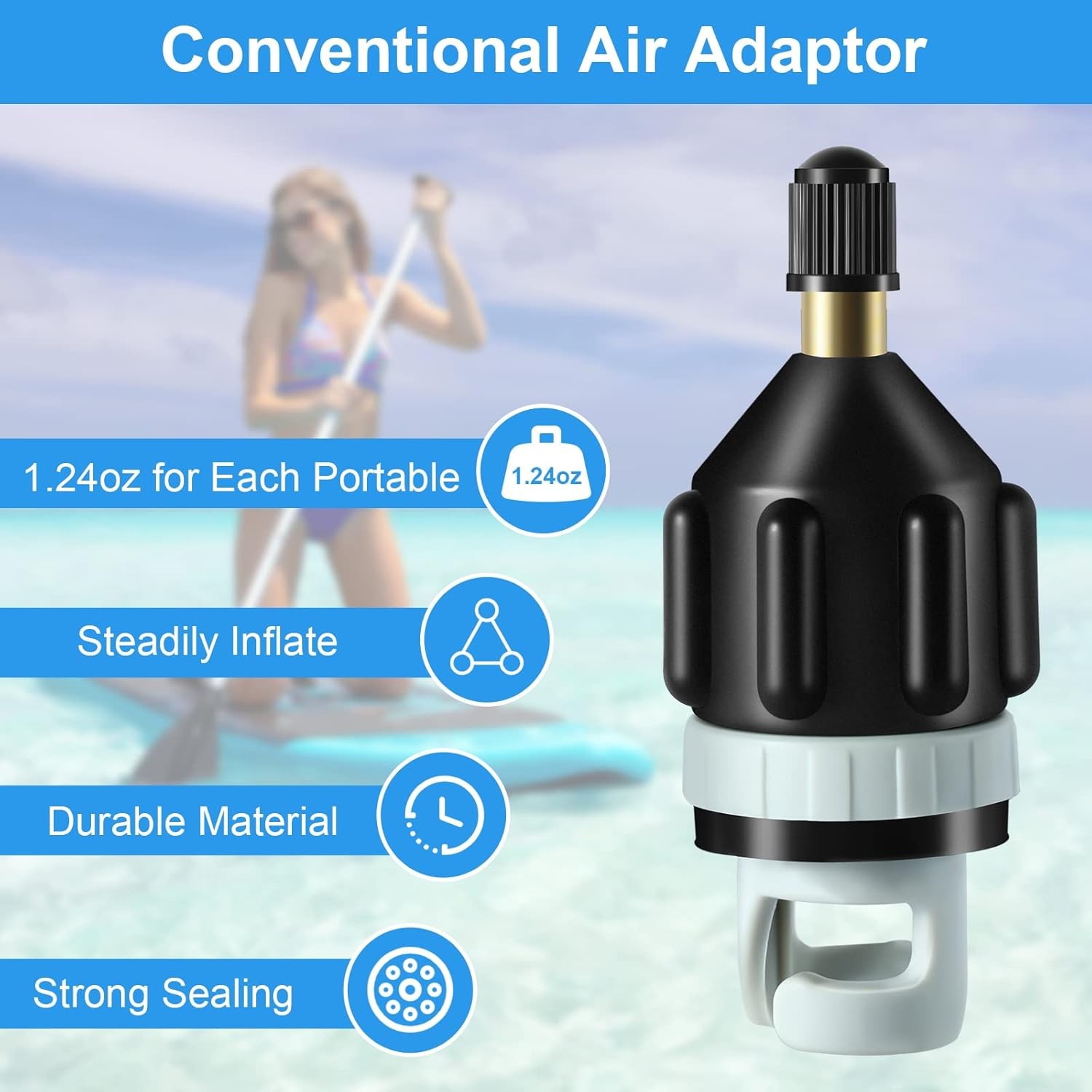 2 Pack Air Pump Adapters Strong Sealing for Inflatable Boat Paddleboard Kayak