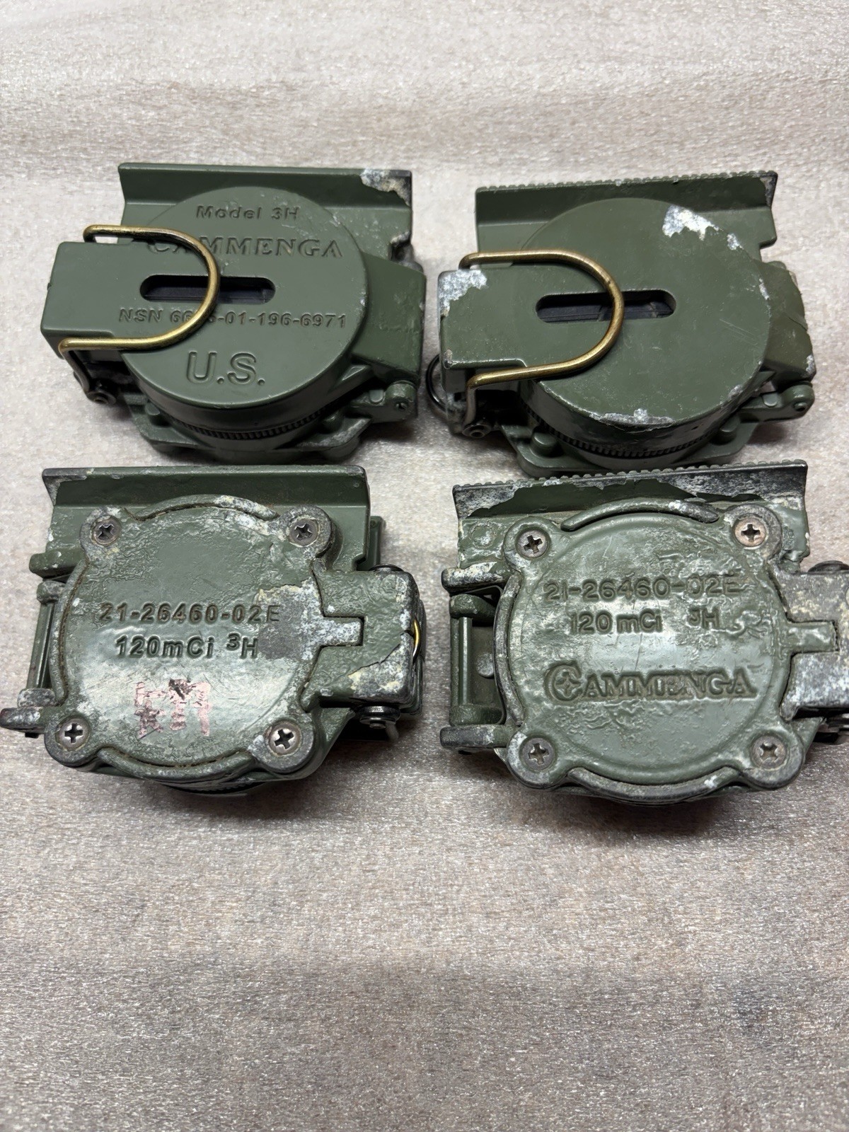 Used Rough GI Cammenga Model 3H Tritium Lensatic Compass NSN: 6605-01-196-6971