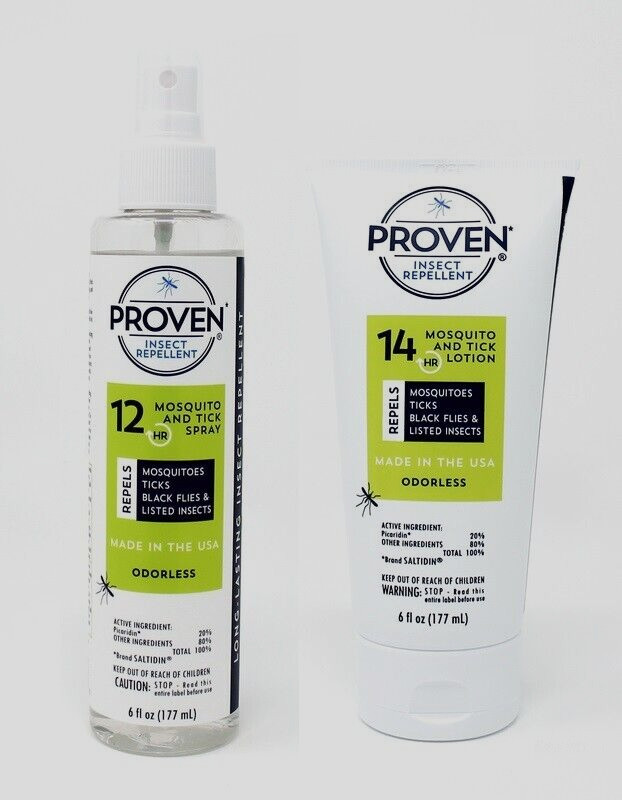 Proven 12 HR Insect Repellent Spray & Lotion Mosquitoes & Ticks Unscented 6 oz