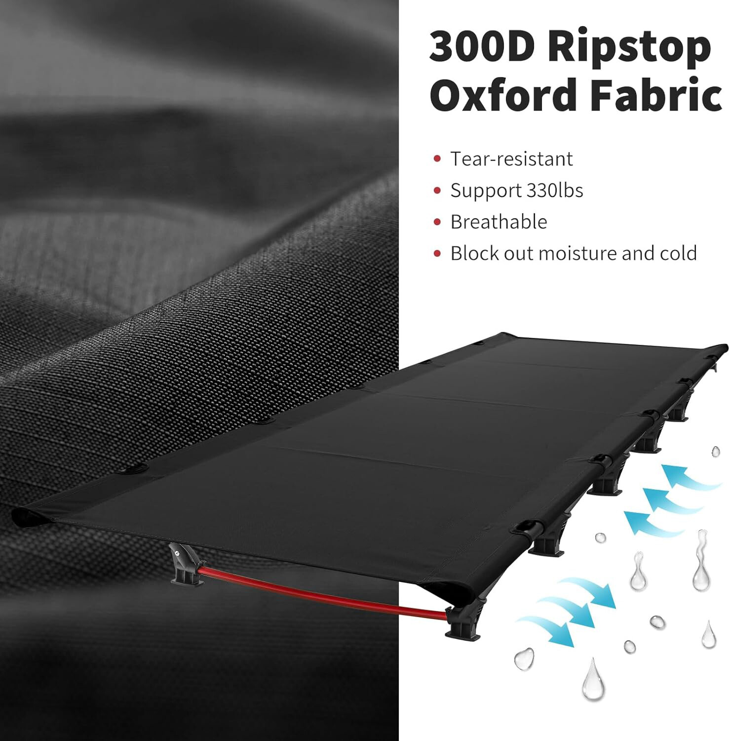 Lightweight Camping Cot, Heavy-Duty Comfortable Military Army Cot & Bag,Hiking