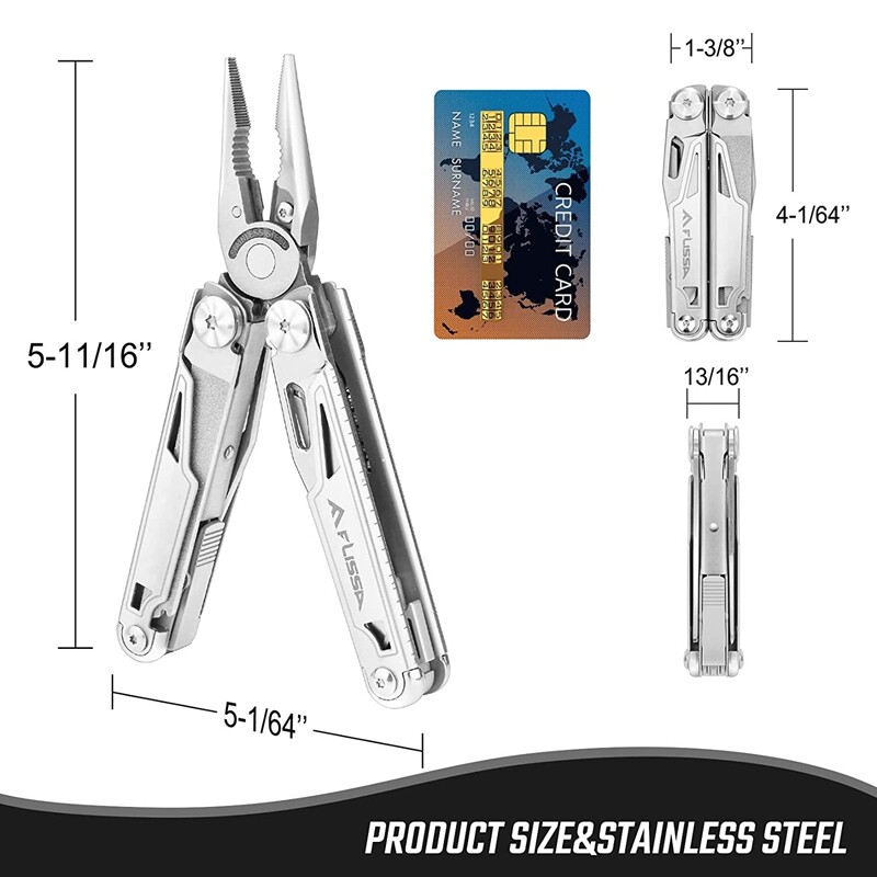 Flissa 16 In 1 Multi Tool Pliers Portable Survival Outdoor Compact Folding Knife