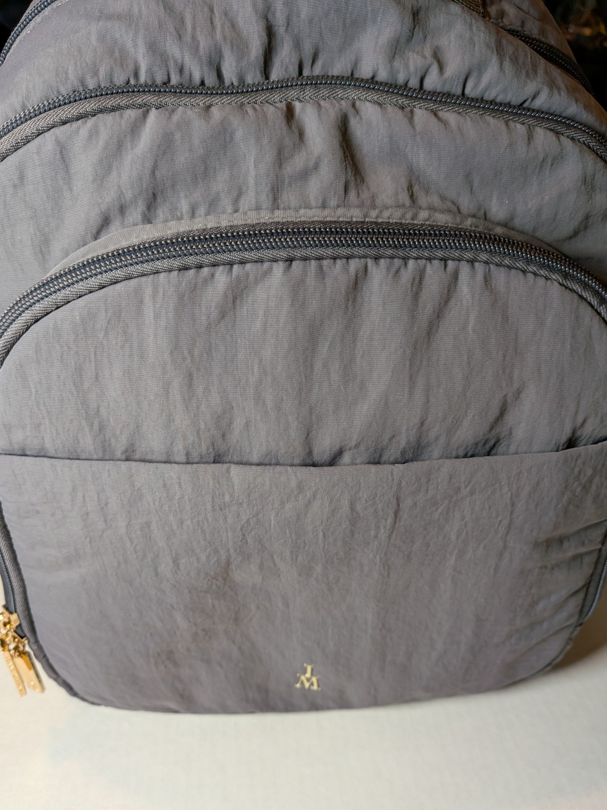 IMNYC Gray Insulated Backpack, Zip Closure, Zipper Accents, Unisex Adults