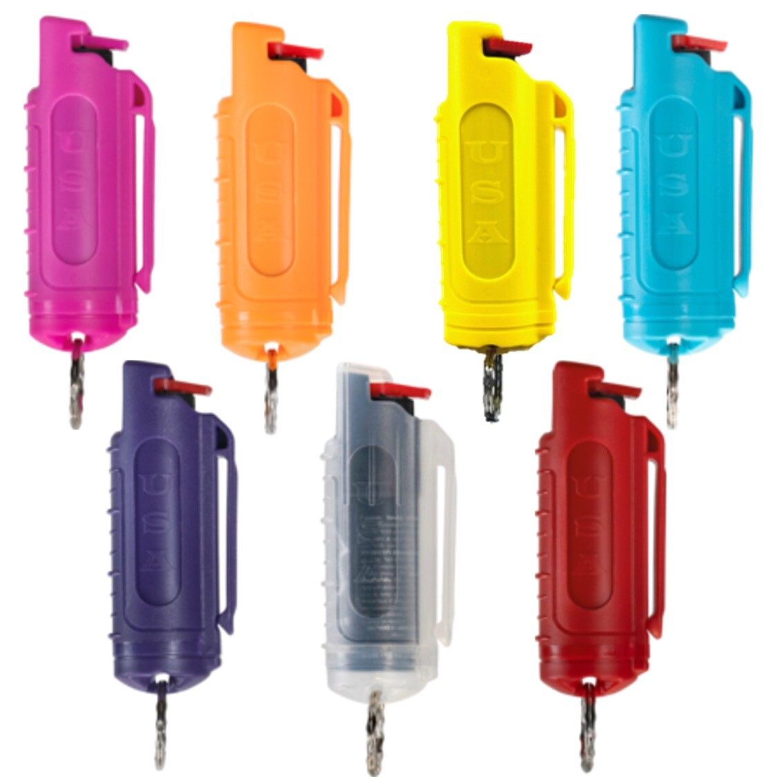 POLICE MAGNUM 7 Pack .50oz Rainbow Keychain Pepper spray Self Defense Security