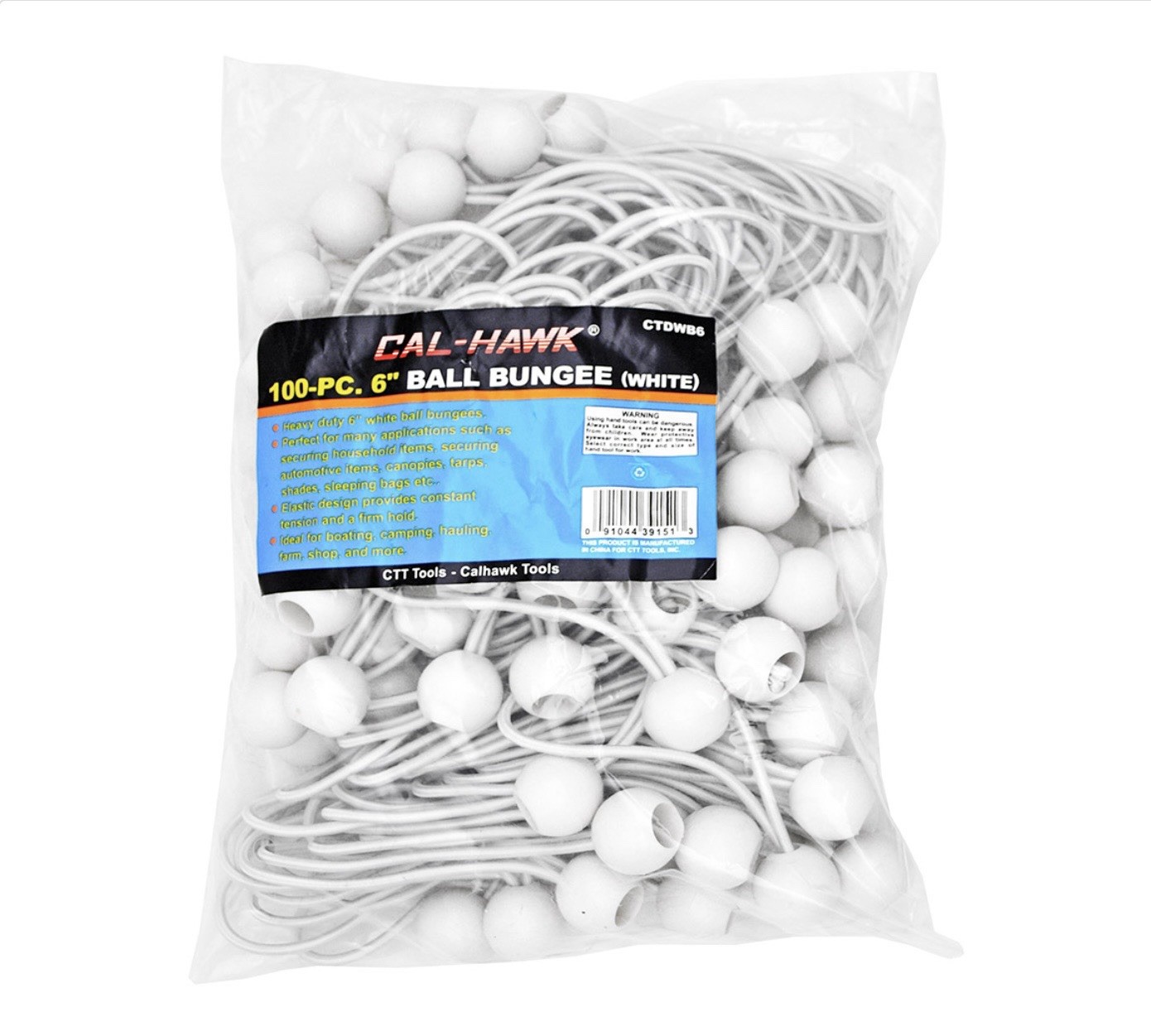 (100) 6″ White Ball Bungee Cord Tarp Tie Down Strap Canopy Straps