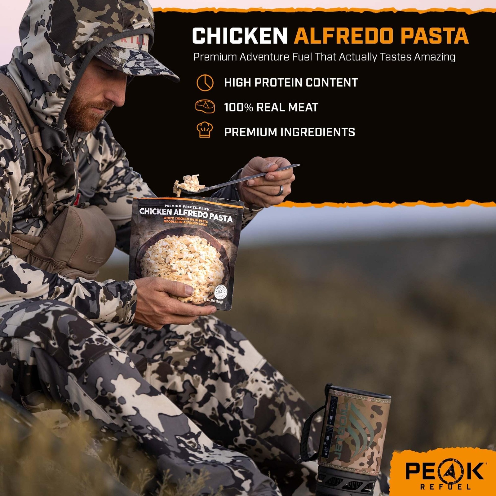 Peak Refuel Chicken Alfredo FreezeDried Meal, 48g Protein, 2 Servings