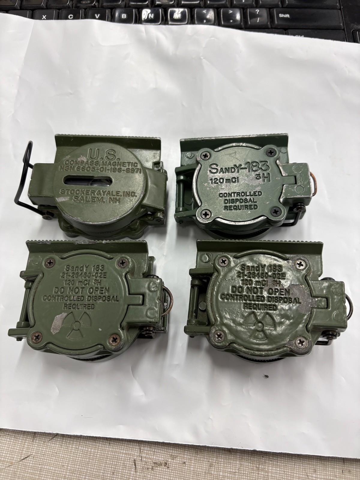 Used USGI Stocker & Yale Model SandY-183 3H Tritium Lensatic Compass
