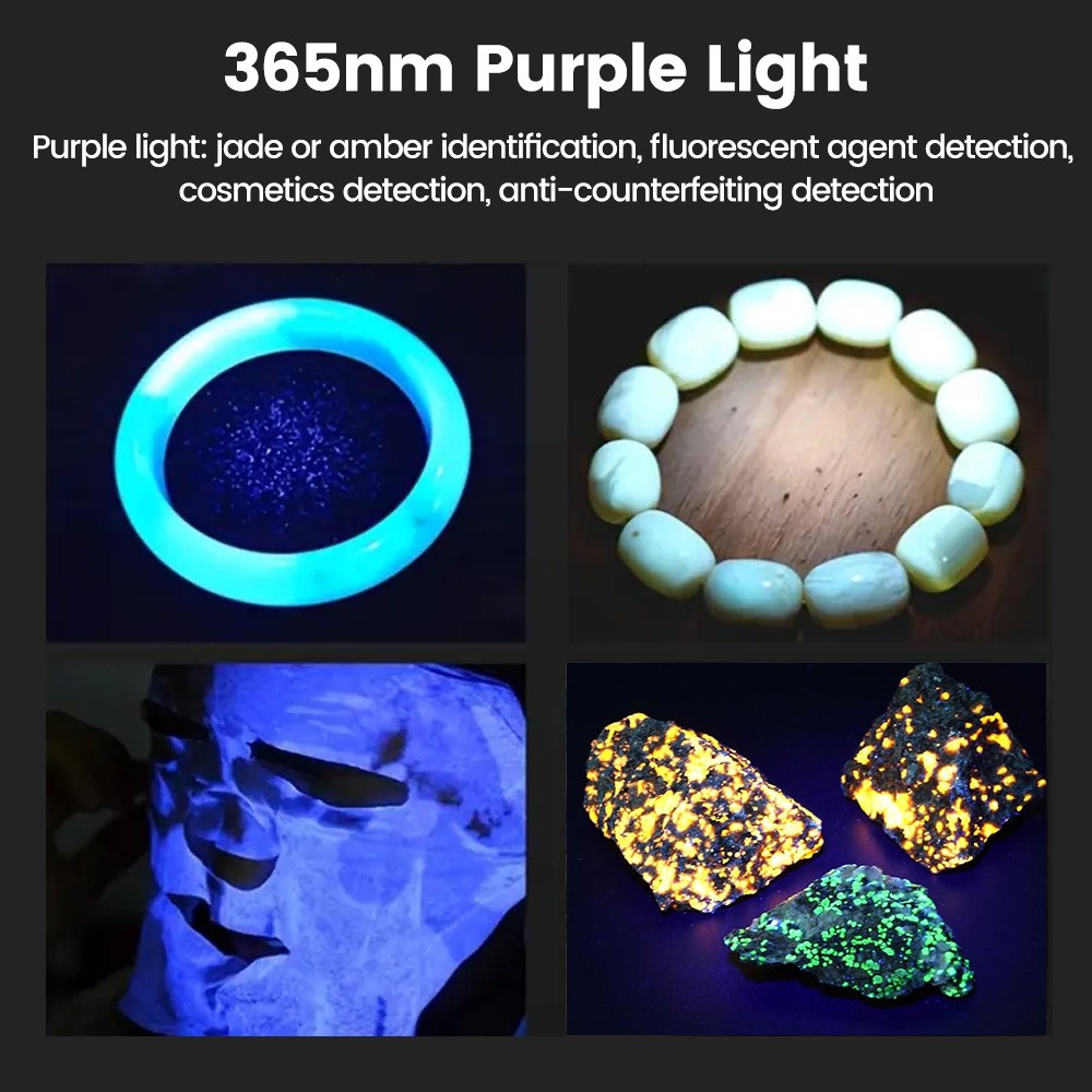 3in1 Expert Gem Torch 365NM UV White Yellow LED Jade Gemstone Flashlight