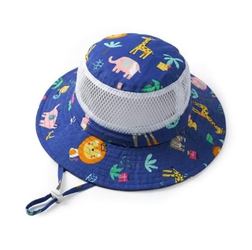 Kids Sun Hat UPF 50+ Summer Bucket Hat Lightweight 5-12 Years Yellowblue