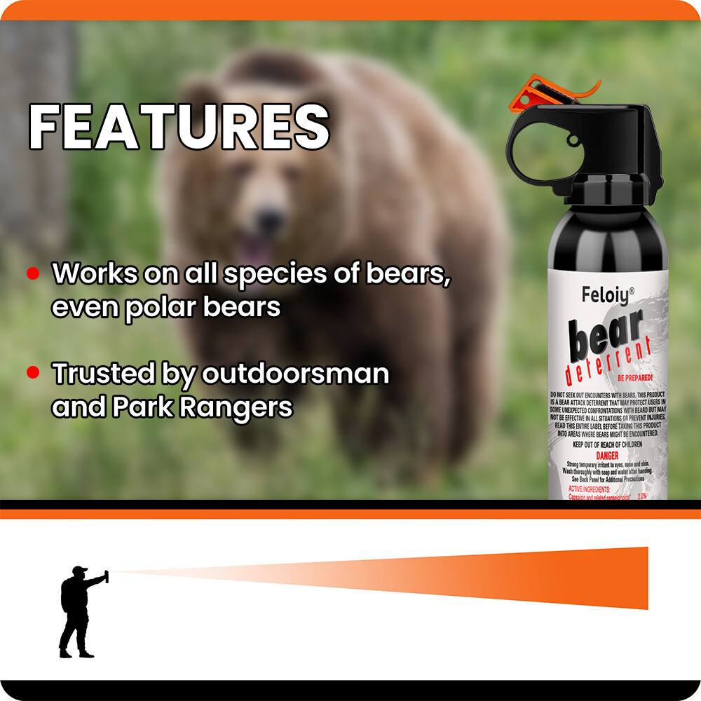 Feloiy Pepper Spray, 1 PACK, 11 oz Cans, 30 ft Range, NEW