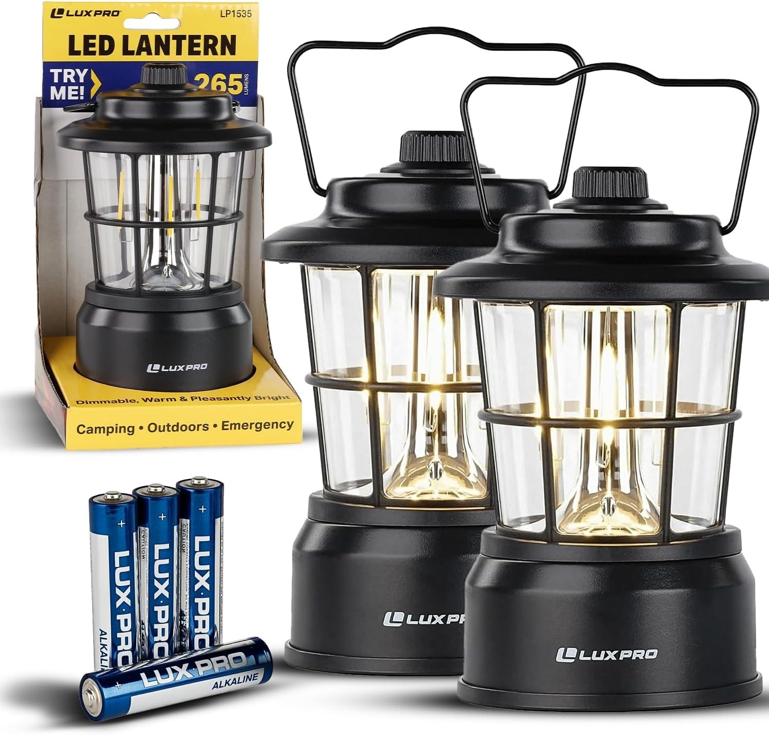 LUXPRO Retro Lantern LP1535 Battery-Powered Emergency Water-Resistant Hiking LED
