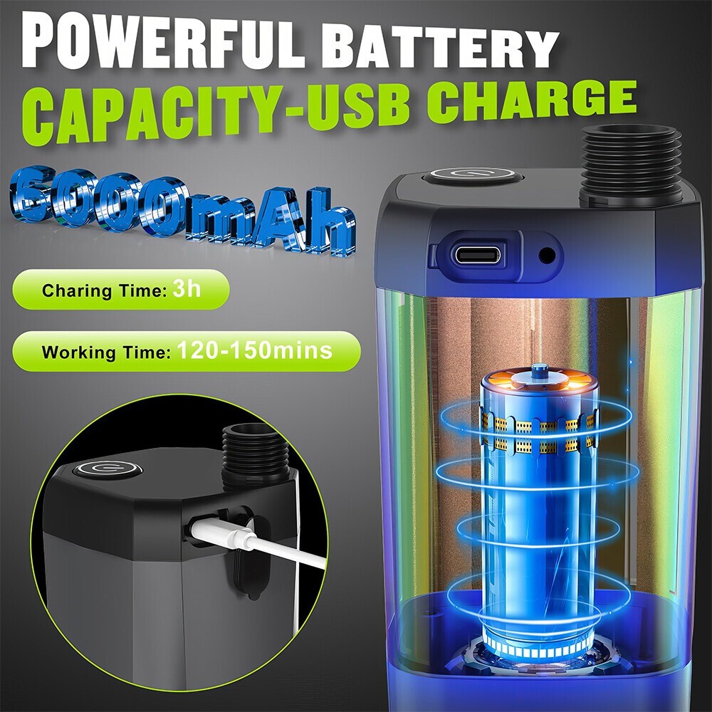 Portable Camping Shower Heater Rechargeable Outdoor 6000mAh Camp Pump for Travel