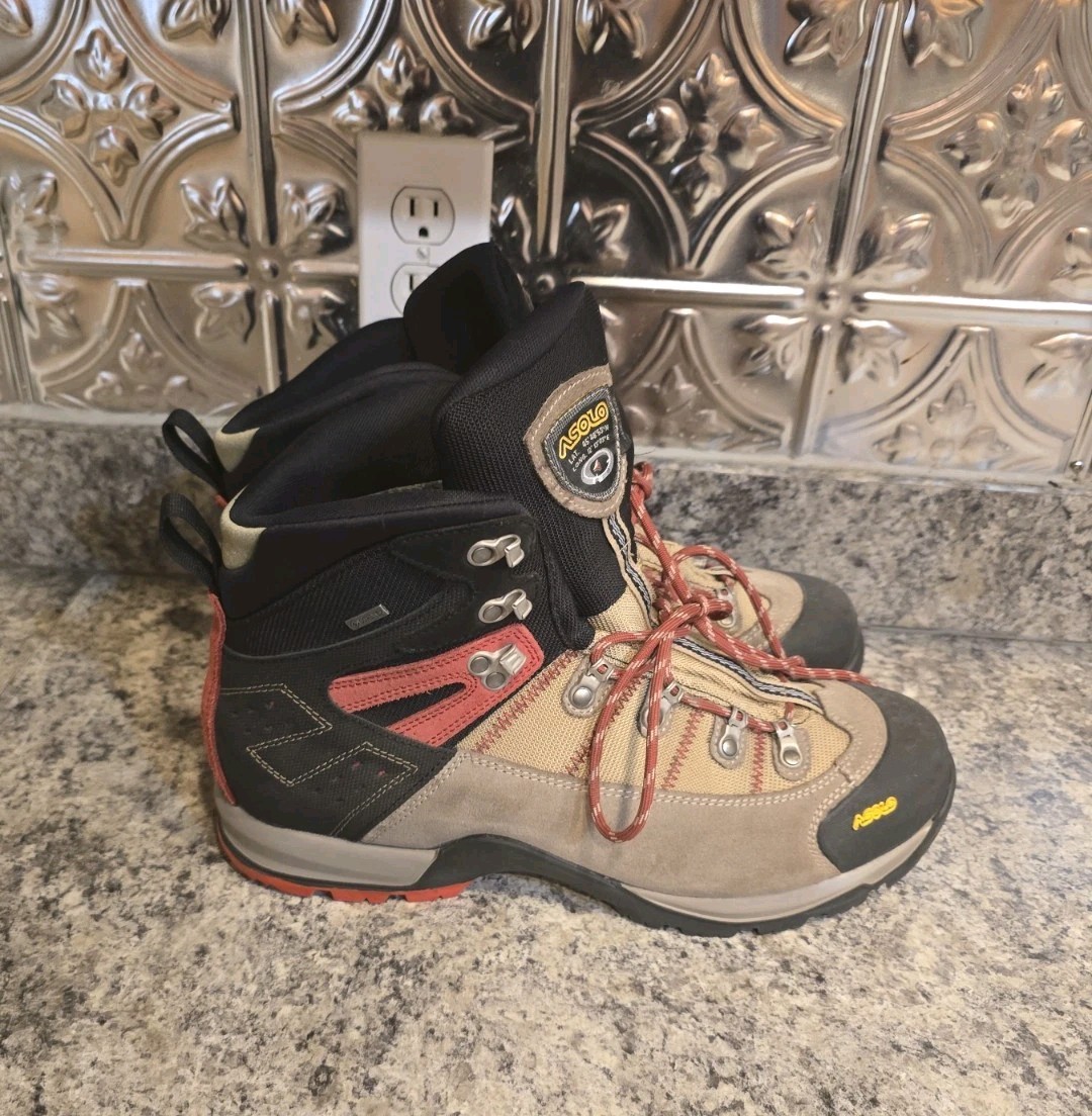 Asolo Men’s Fugitive GTX Hiking Boots Wool/Black/Red Size 13