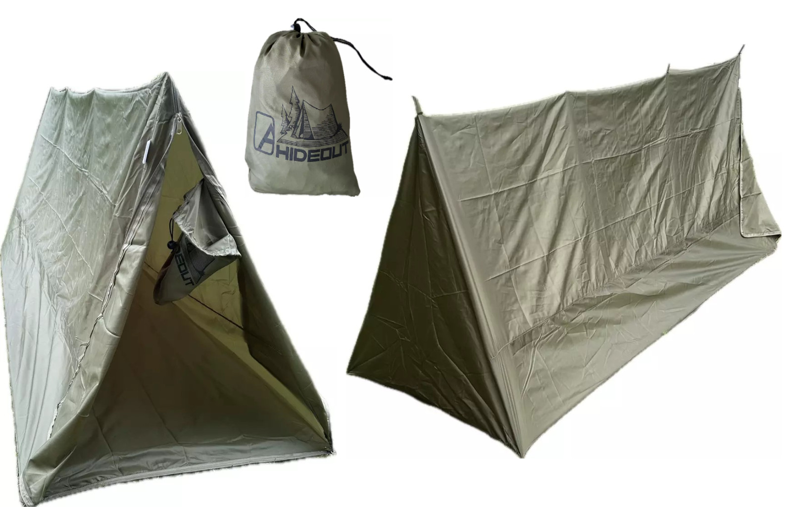 Hideout 1-Man Compact Zipper Tent Floor Camping Hiking Backyard One Person 7’x30