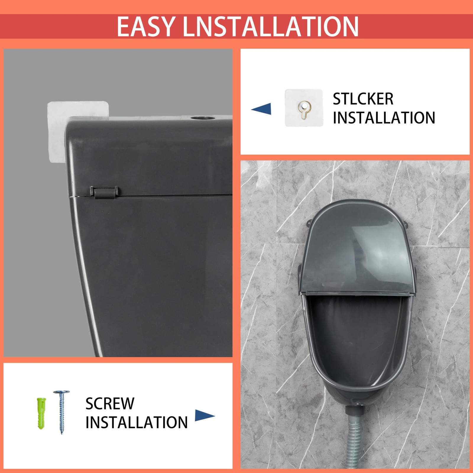 Wall Mounted Commercial Urinal With Cover Bathroom Washout Urinal for Men Pla…