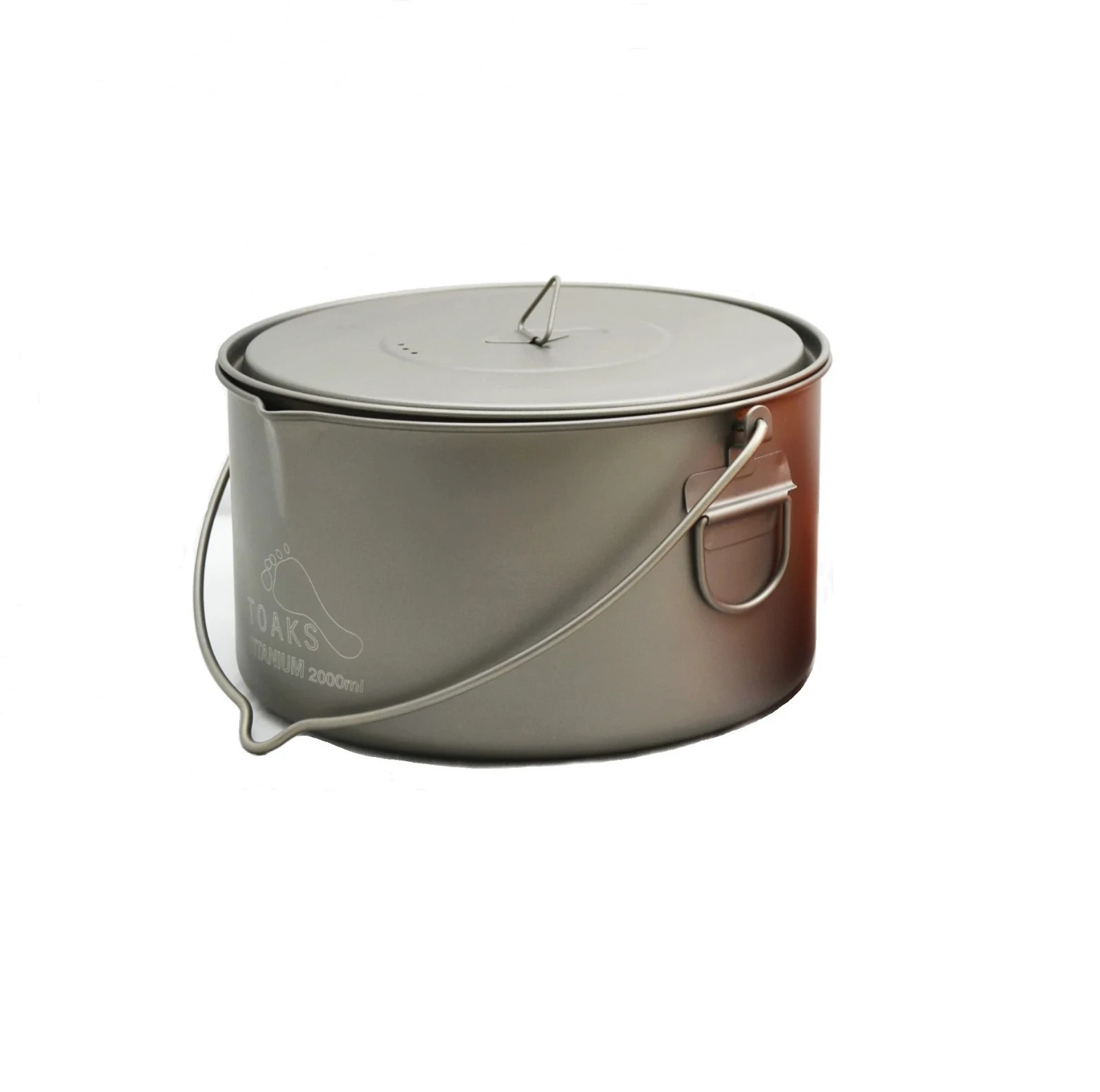 TOAKS Titanium 2000ml Pot With Bail Handle | POT-2000-BH | 6 7/8″ x 3 3/4″