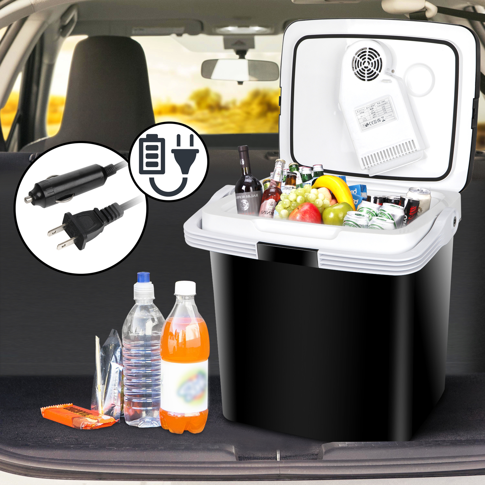 ICE 5.7Gal Car Thermoelectric Cooler&Warmer Travel Fridge Camping 12V Portable