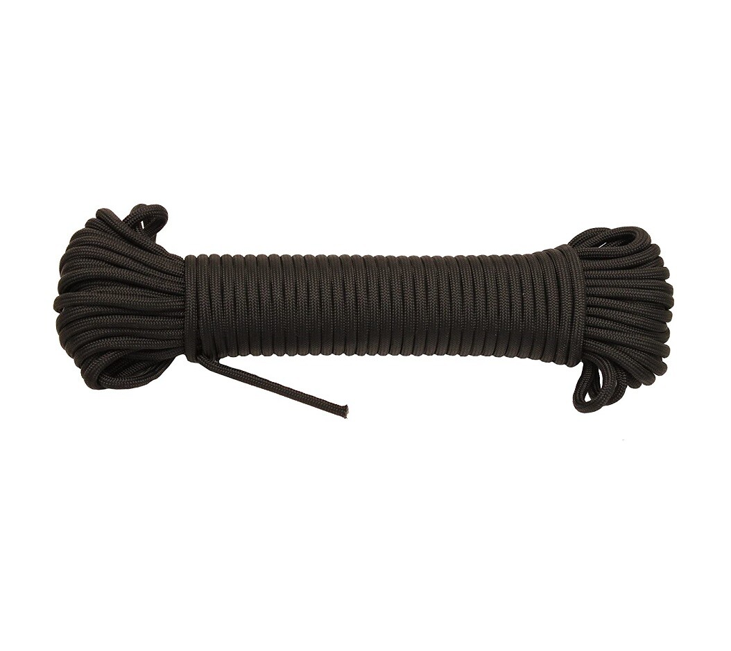 COGHLANS 550 PARACORD 7 STRAND 2-PLY 50ft / 15.25m OLIVE OR BLACK 100% NYLON