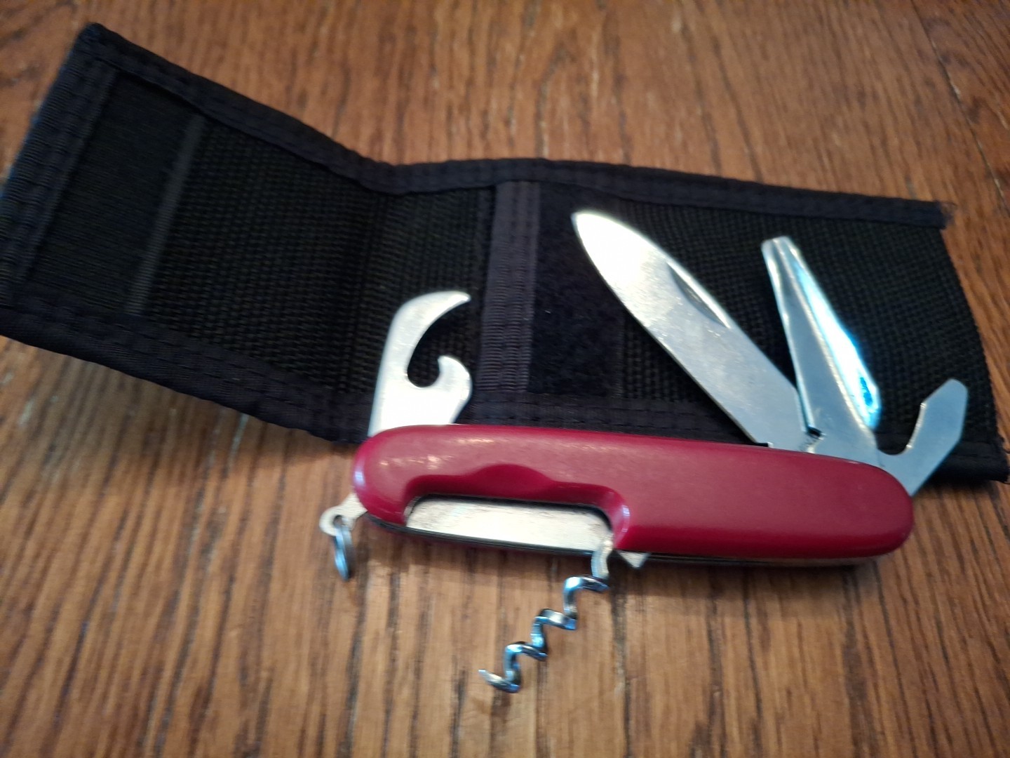 Unbranded 6 Function Red Swiss Army Type Knife With Nylon Sheath