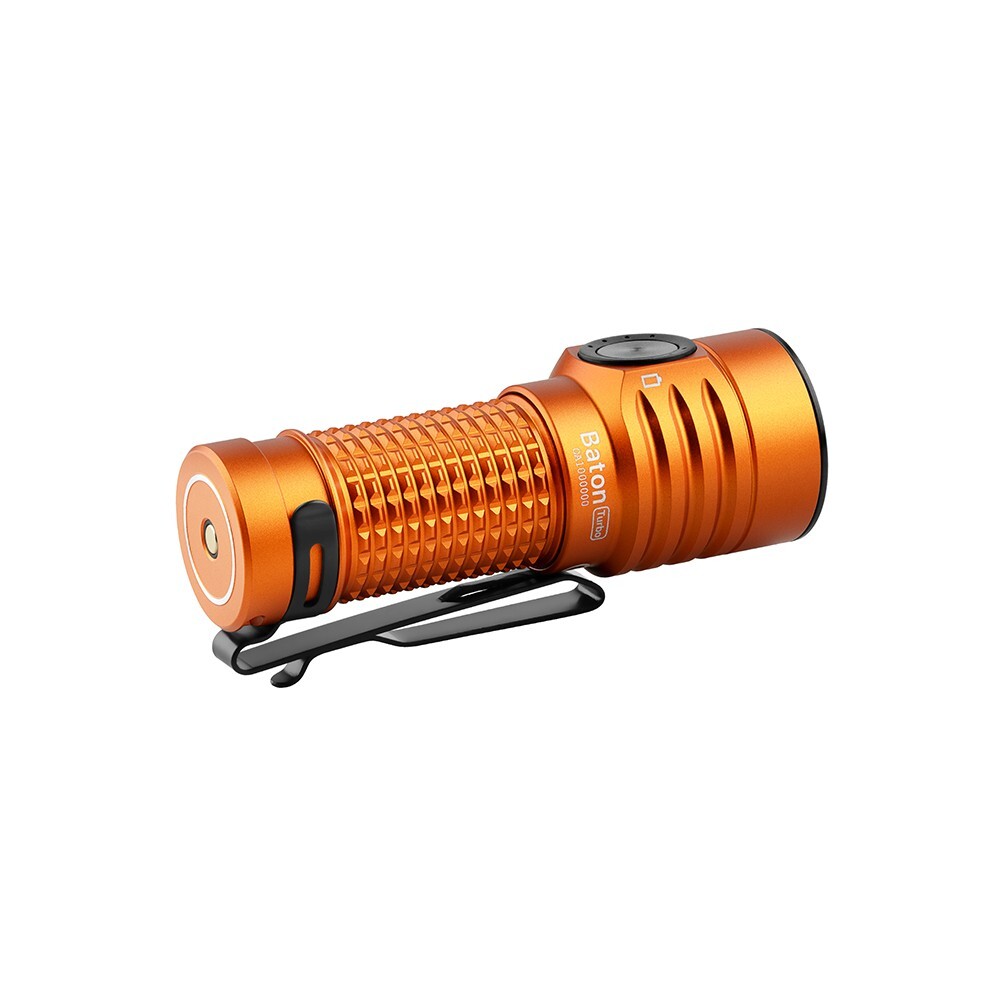 Olight Baton Turbo Orange Compact EDC Flashlight, 510m Long Range Beam, 1000 Lum