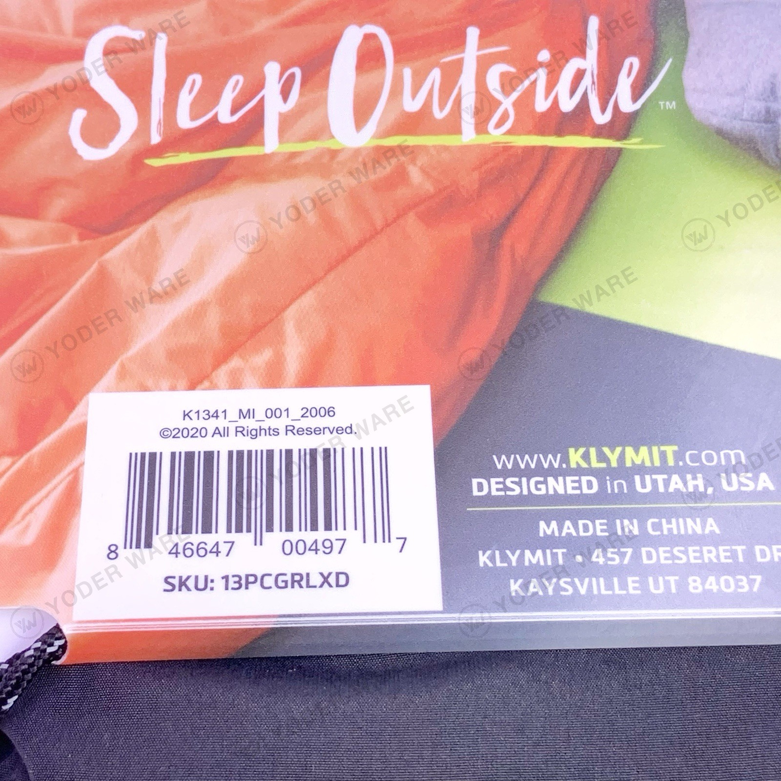 KLYMIT V Sheet Luxe Green/Grey 76″ X 30″ Sleeping Pad Cover For Static V Luxe