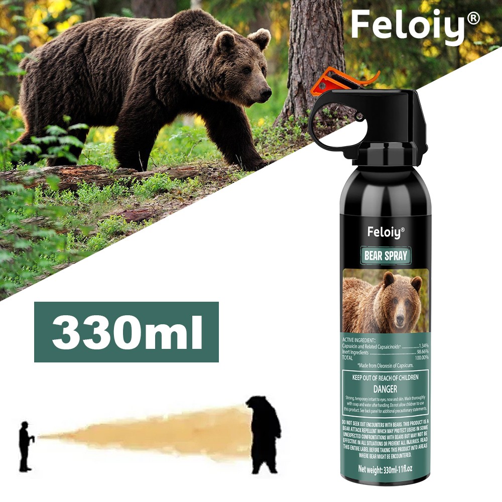 Feloiy ULTRA HOT BEAR Deterrent Repellent Spray 11oz w/ Holster ALL SPECIES