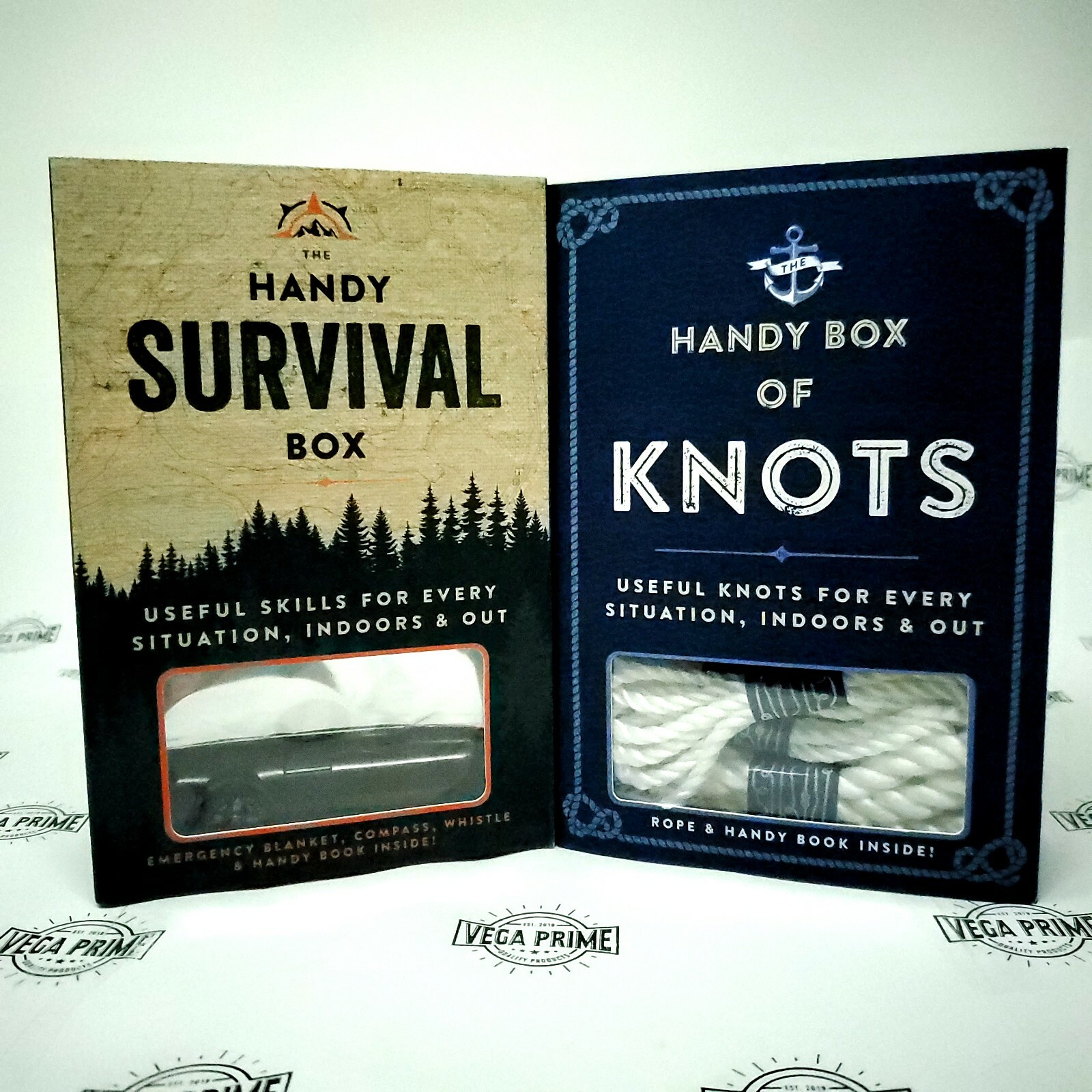Handy Survival Box and Box of Knots Kit Ropes & Book – BRAND NEW SEALED