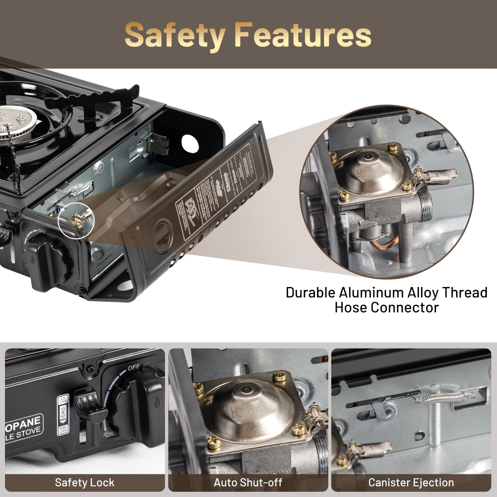Cityout Dual Fuel Portable Camping Stove, Propane & Butane Gas, Outdoor BBQ