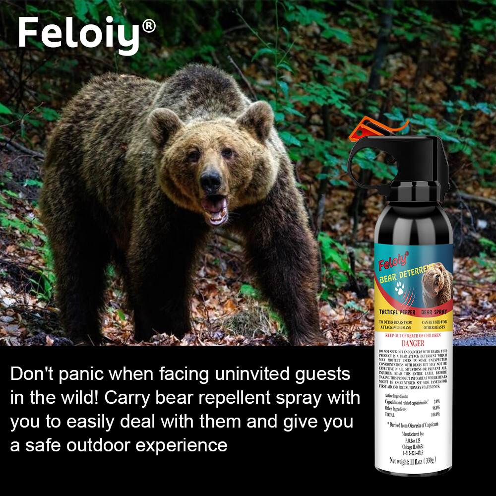 Feloiy BEAR SPRAY w/ Holster 32ft Range 11 oz Camping & Hiking Protection