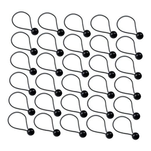 30 Pack Ball Bungee Cord, Dot Bungee Cords with Balls, 5 inch 22mm,Black Dot