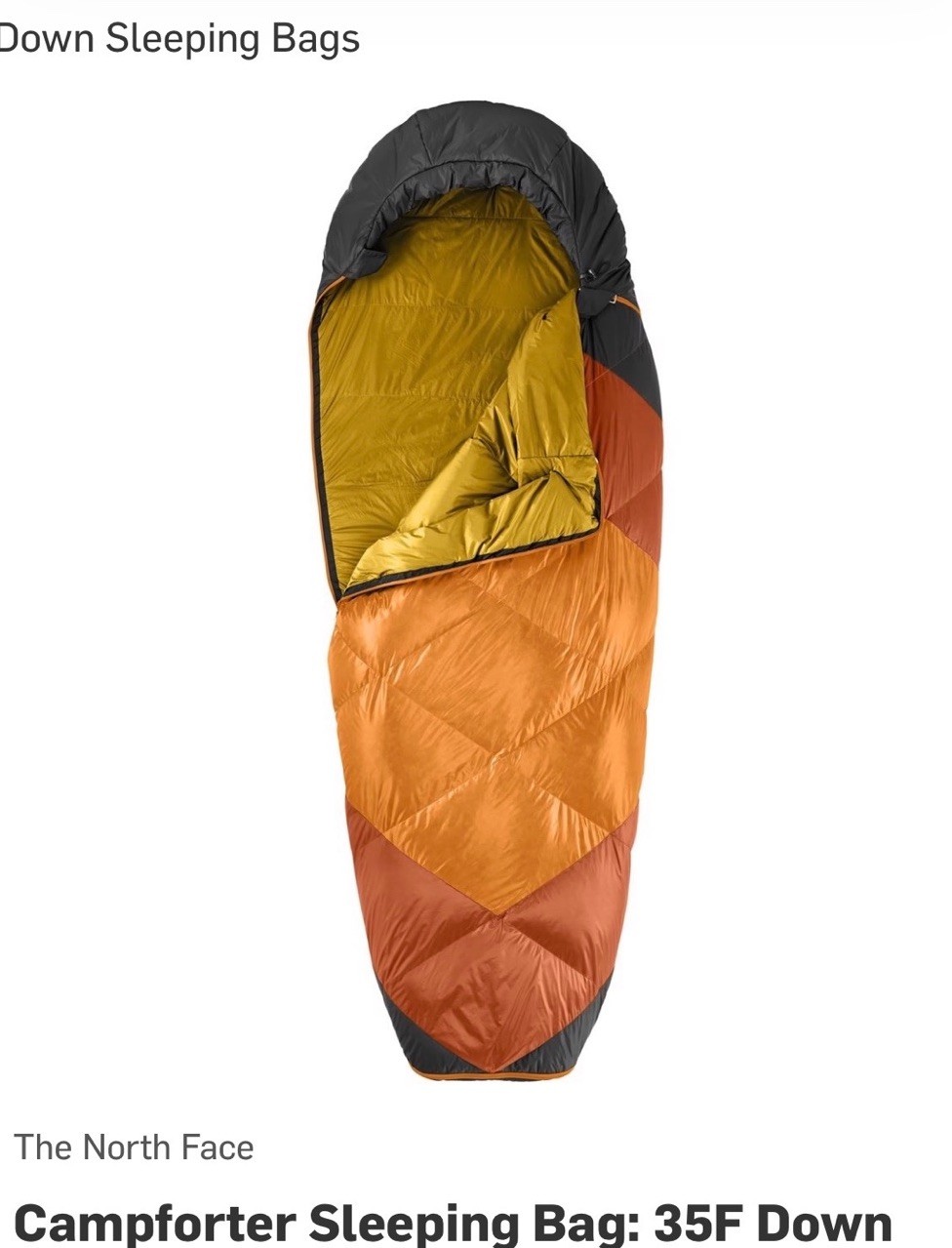 The North Face Campforter 35F/2C 700FP Goose Down Mummy Wrap Around Regular