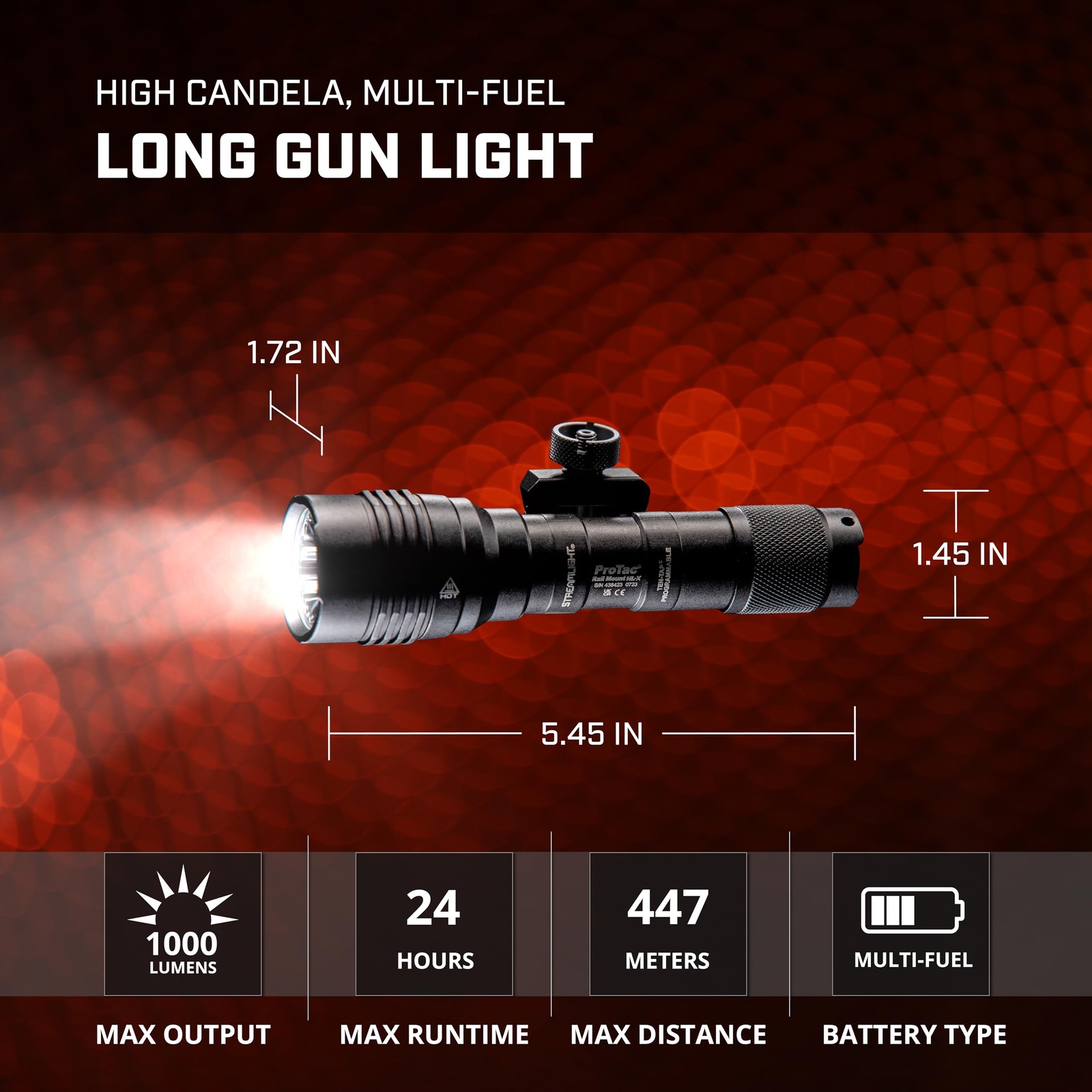 Streamlight 88066 ProTac Rail Mounted HL-X C4 LED Rechargeable Flashlight 1000L