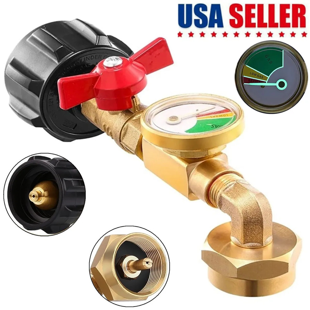 1Lb To 20Lb Tank Propane Refill Adapter With Gauge And ON-Off Control Valve US