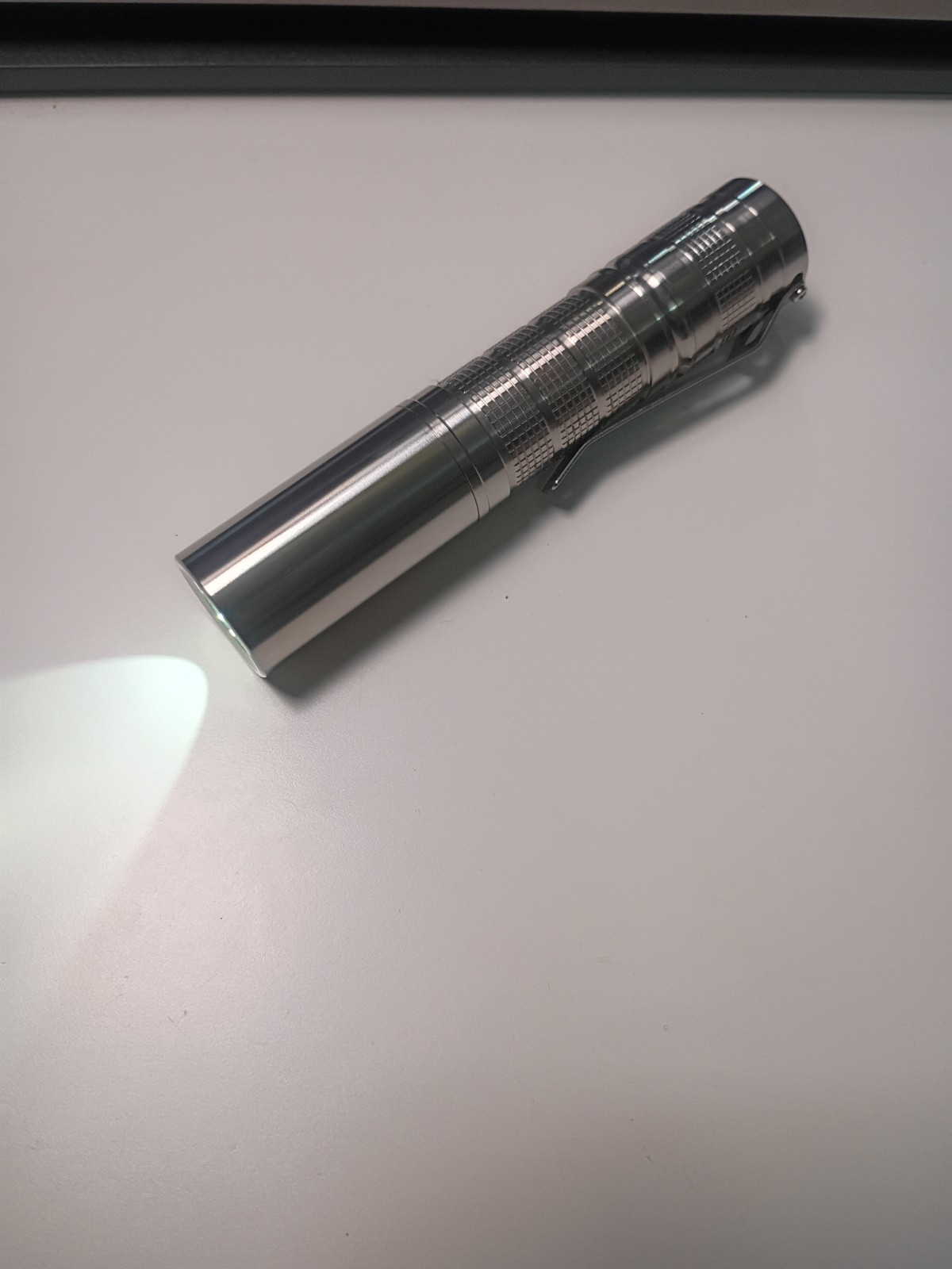 Convoy S7 Polished Stainless Steel SFT25R Pocket Clip & EVE 18650 Battery