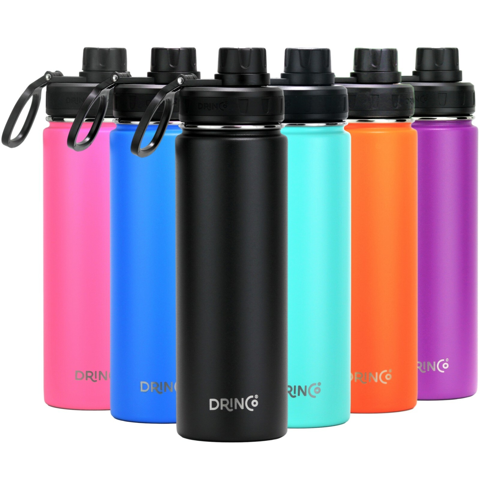 Stainless Steel Water Bottle Vacuum Insulated Sport Lid Flask Metal Hydro 22 oz